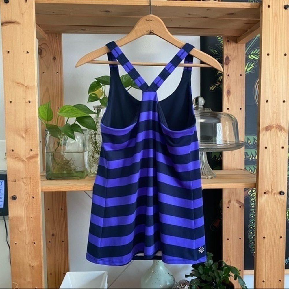 Athleta Optimism Tank Bold Stripe Top Purple Stripe Medium - Picture 5 of 15